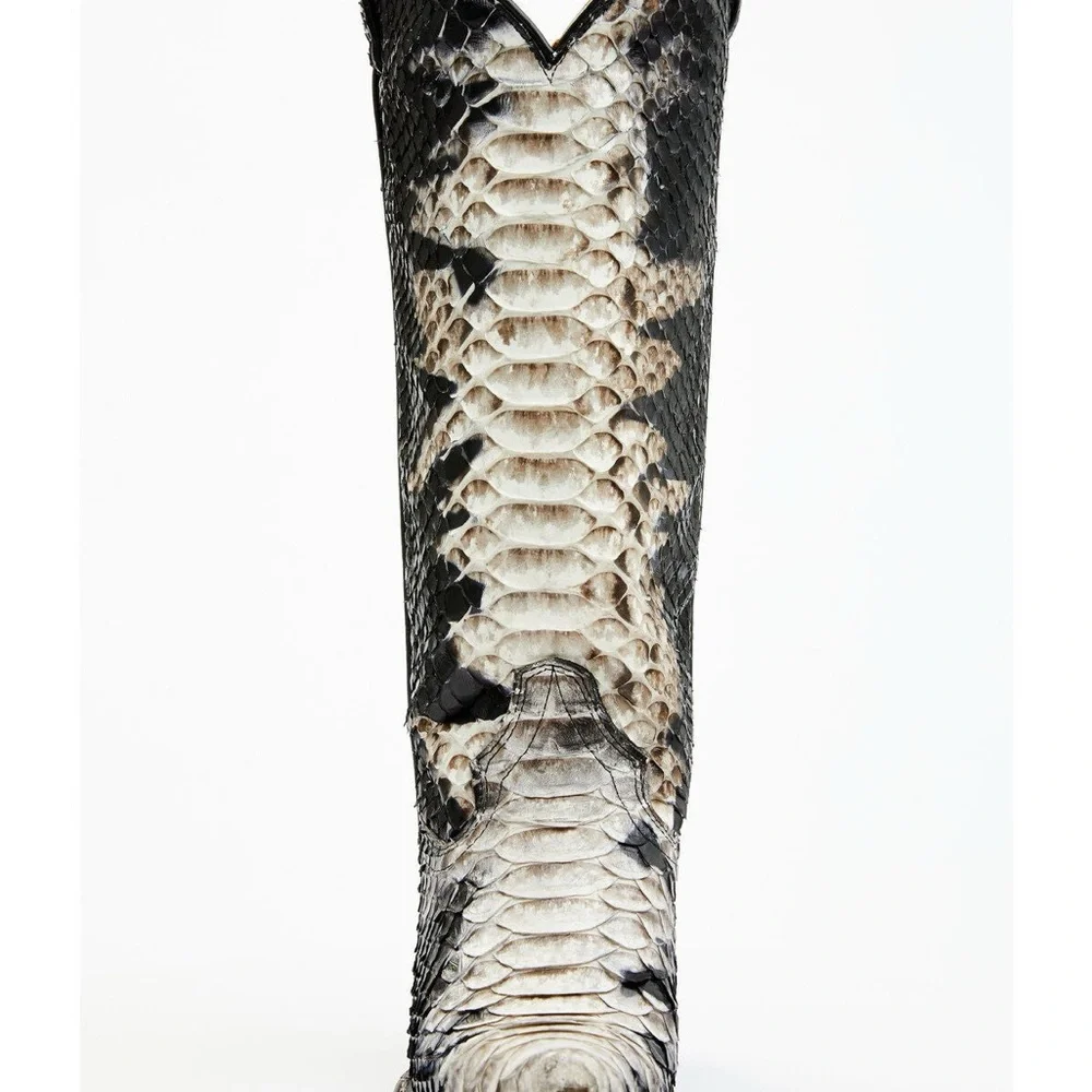 Idyllwind Black and White Python-Print Over-the-Knee Boot